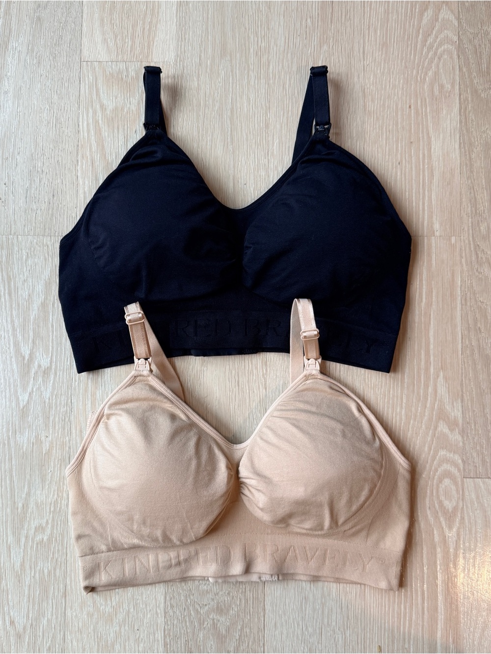 Kindred Bravely Simply Sublime Seamless Nursing Bras - Black & Beige - XL Reg